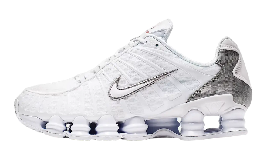 Nike Shox TL White Metallic Silver: futuristic elegance and Shox cushioning