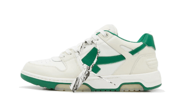 OFF-WHITE Out Of Office "OOO" Low Tops Jet Green Ecru Suede: la low-top de ante verde que rompe con el blanco de siempre