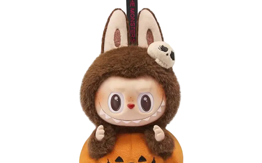 Pop Mart Labubu The Monsters Glad Halloweenfest Serie-Sittande Pumpa Vinyl Mjukisdocka Hänge: den mjukisdocka du behöver denna Halloween