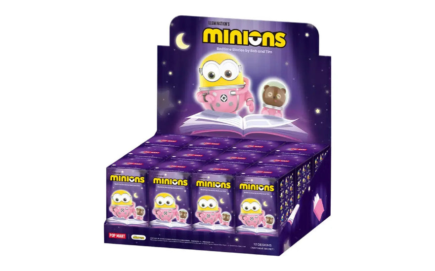 Pop Mart Minions Histoires du coucher par Bob et Tim Série Figurines Boîte aveugle — Figurines de collection nocturnes irrésistibles