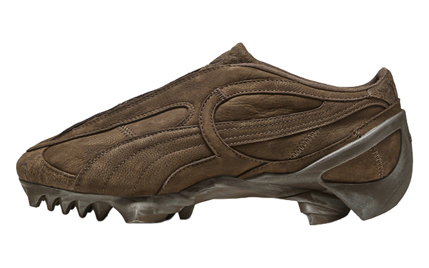 Puma Beisser NO/FAITH STUDIOS: la suela dentada de 2005 vuelve en ante marrón chocolate