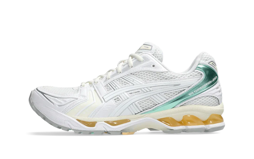 ASICS Gel-Kayano 14 White Mint Gold: máxima amortiguación y estilo fresco