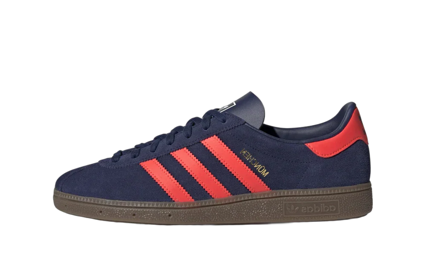 Adidas Munchen Dark Blue Solar Red: el clásico retro que revive tus looks urbanos