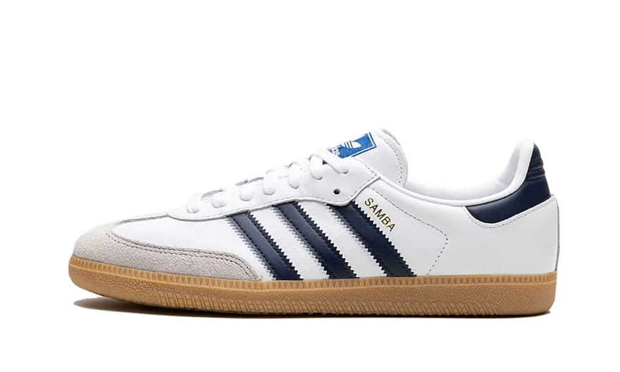 Adidas Samba OG Branco Nuvem Azul Colegial Goma - Clássico retro reinventado