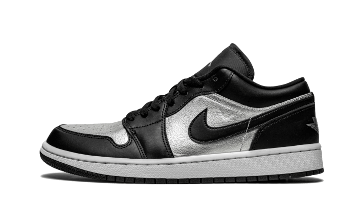 Air Jordan 1 Low SE Black Metallic Silver — Urban elegance in premium leather