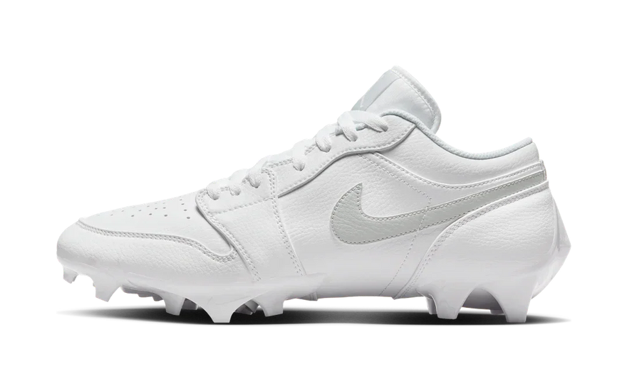 Air Jordan 1 Low TD Cleat White Grey Fog — estilo minimalista para ninos