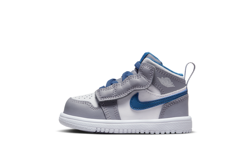 Air Jordan 1 Mid Alt Cement Grey True Blue (TD): estilo y confort para los más pequeños