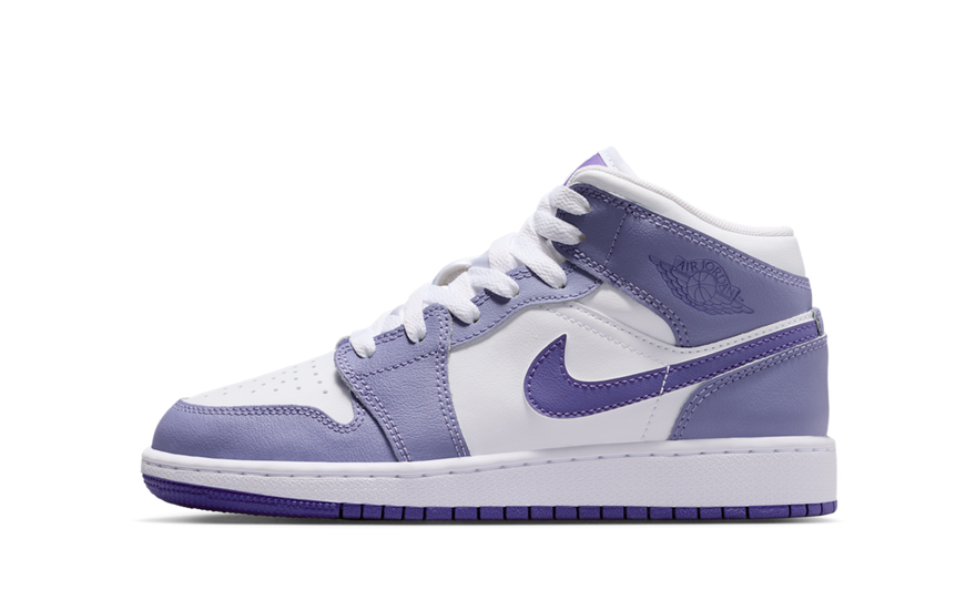 Air Jordan 1 Mid Dusty Amethyst White Court Purple: femenina, urbana y cómoda