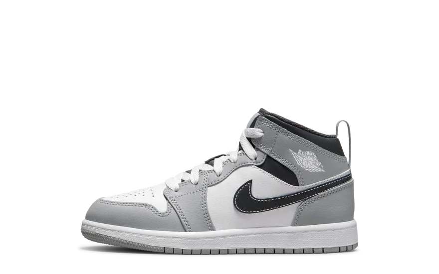 Air Jordan 1 Mid Light Smoke Grey (2022) (PS) - Light gray, urban style, and comfort