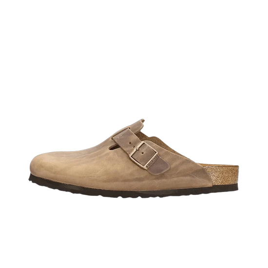Birkenstock Boston Oiled Leather Tobacco Brown: zueco clásico con confort ortopédico
