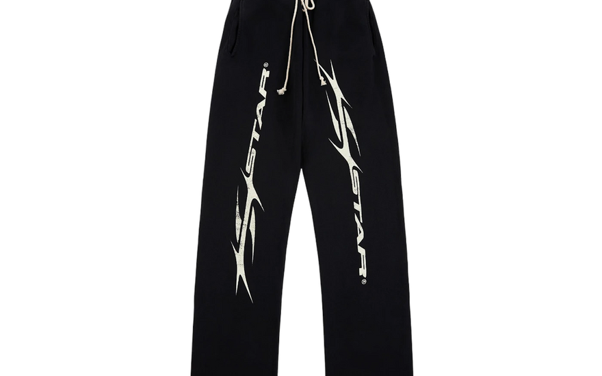 Hellstar Flame Sweatpant Black — Jogger urbano con llamas y máxima comodidad