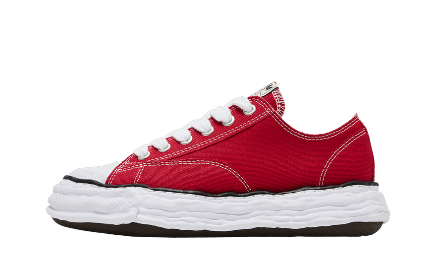 Maison Mihara Yasuhiro Peterson 23 OG Sole Canvas Low Red: zapatillas rojas con suela OG y actitud urbana