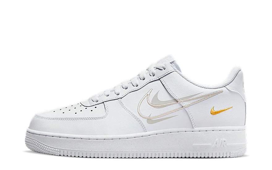 Nike Air Force 1 Low Multi-Swoosh White Yellow : classique réinventé avec une allure urbaine