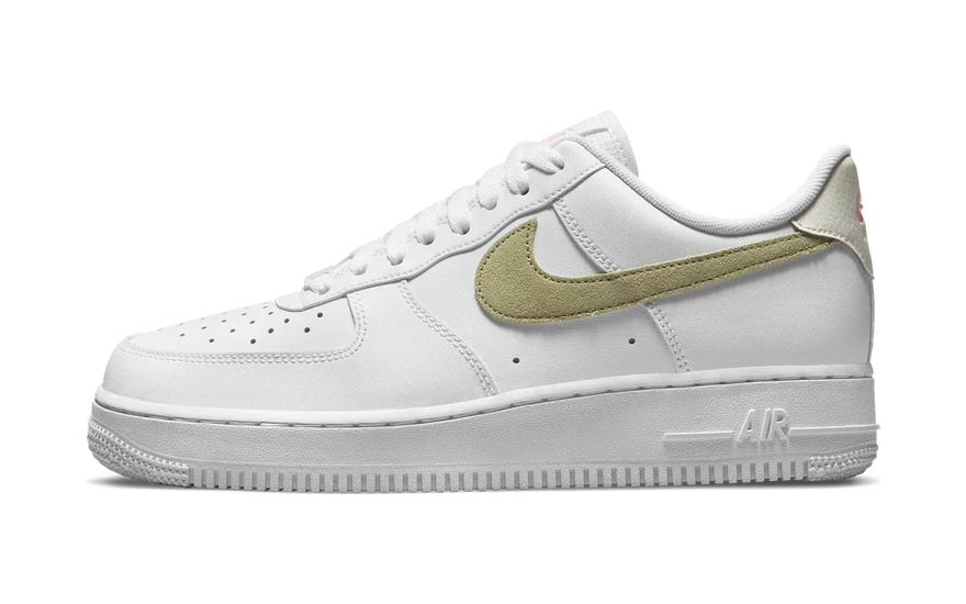 Nike Air Force 1 07 White Olive Aura: Impeccable white with an olive touch