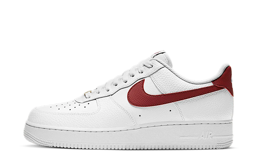Nike Air Force 1 Low White Team Red: the classic white with a Team Red accent