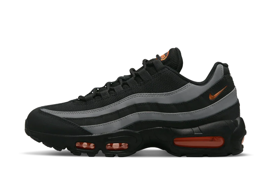 Nike Air Max 95 Μαύρο Γκρι Safety Orange: αστικό εικονίδιο με μέγιστη απορρόφηση κραδασμών