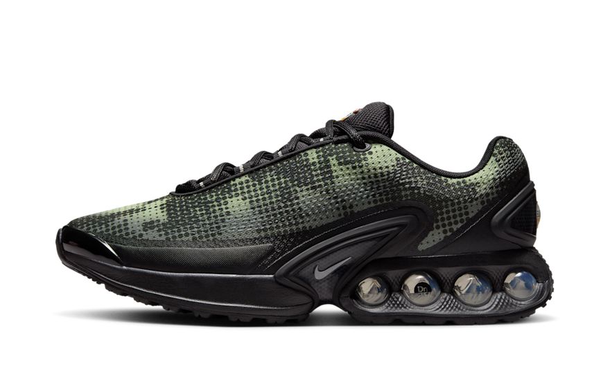 Nike Air Max Dn Black Olive Aura Medium Olive Metallic Silver: urban style and visible cushioning