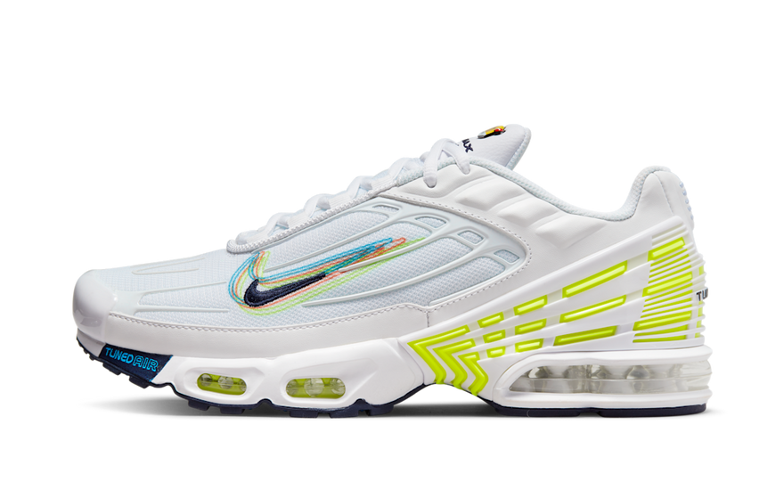 Nike Air Max Plus 3 3D Swoosh White Volt: estilo urbano y comodidad para todo el día