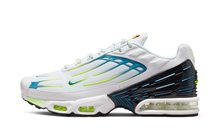 Nike Air Max Plus 3 White Marina Volt Black: la silueta que domina la calle
