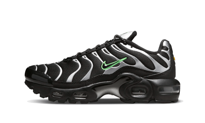 Nike Air Max Plus Black Silver Green Strike: iconic silhouette and urban attitude