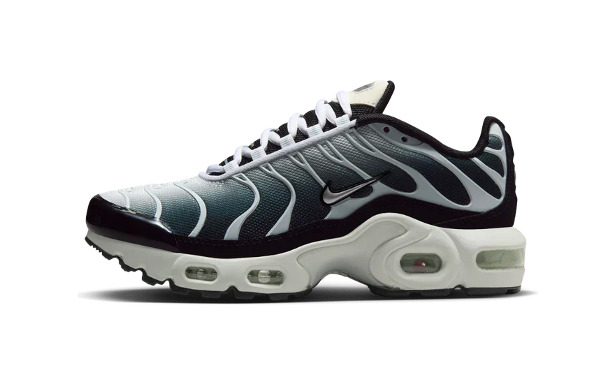 Nike Air Max Plus Noir Blanc Voile Métallique Gris Froid — Icône urbaine avec Tuned Air