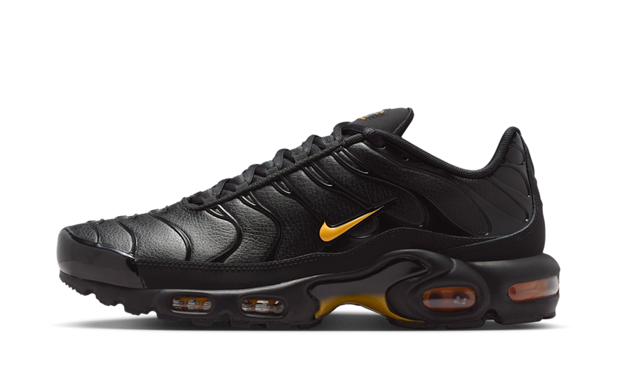 Nike Air Max Plus Premium Black Laser Orange — Actitud urbana y amortiguación visible