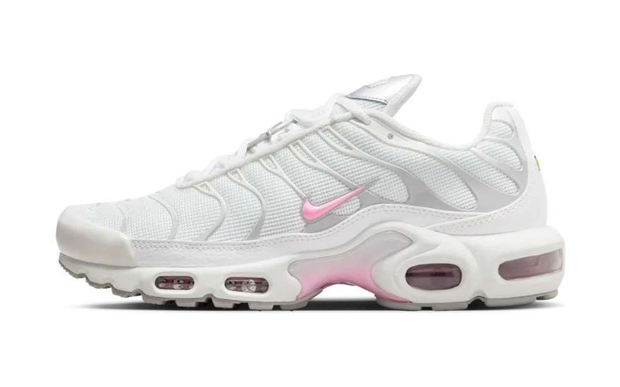 Nike Air Max Plus Summit White Pink Rise: urban style with Tuned Air cushioning