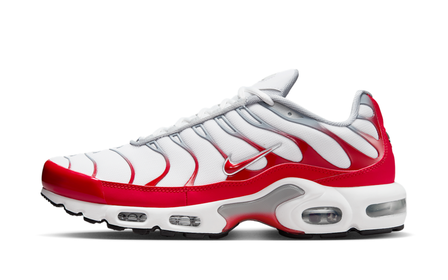 Nike Air Max Plus White University Red Wolf Grey - El clásico reinventado para la calle