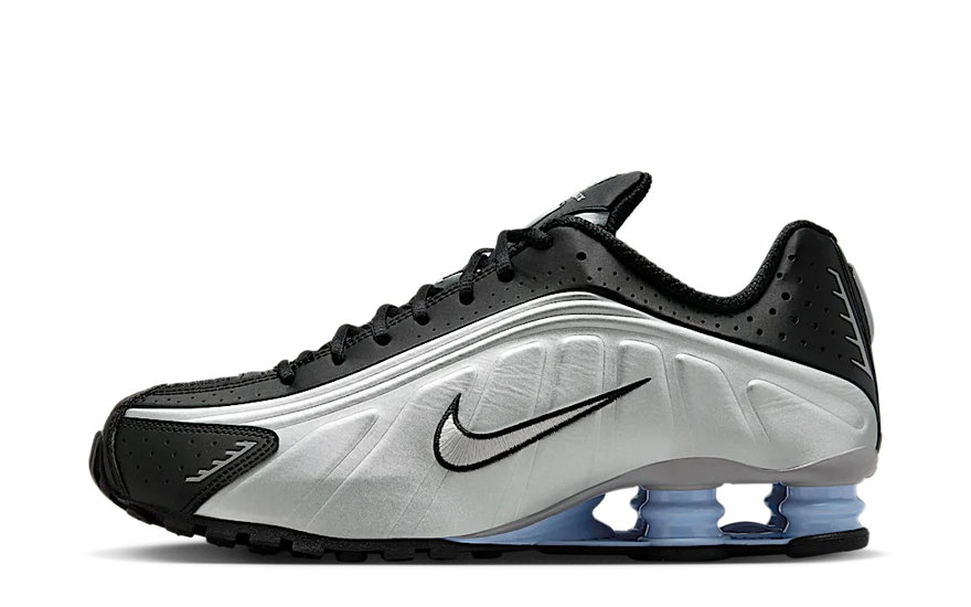 Nike Shox R4 Metallic Silver Black Psychic Blue: Estilo futurista y amortiguación Shox