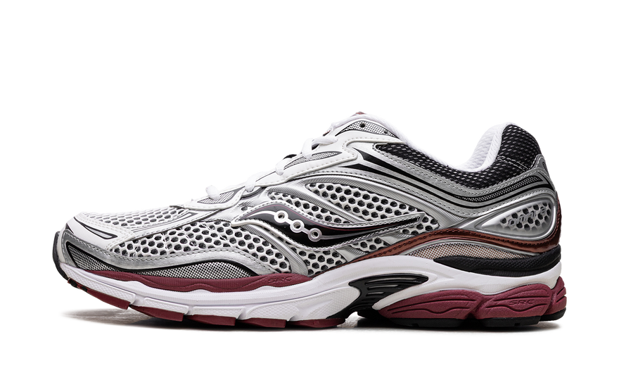 Saucony ProGrid Omni 9 OG White Silver Red — Retro with ProGrid support and cushioning