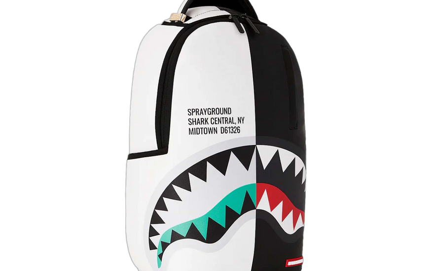 Sprayground Shark Central Inverted Split DLXSV Backpack White/Black: la mochila bicolor que domina el streetwear