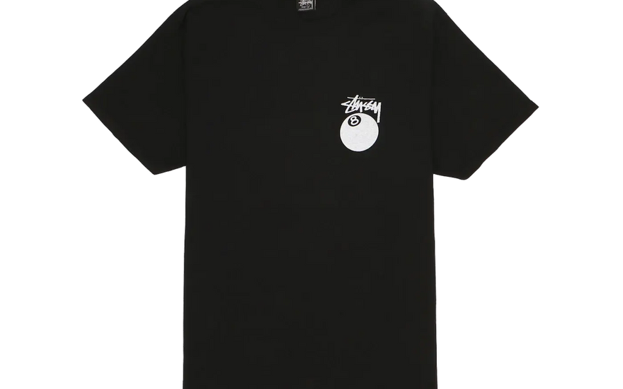 Stussy 8 Ball Pigmentfärgad T-shirt Svart — Den oumbärliga pigmentfärgade t-shirten