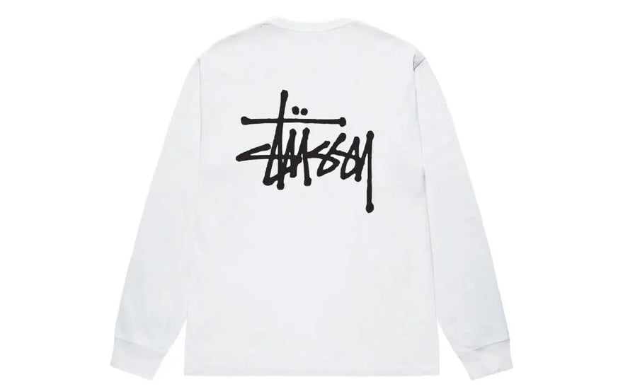 Stussy Basic L/S Tee White — The essential white streetwear tee