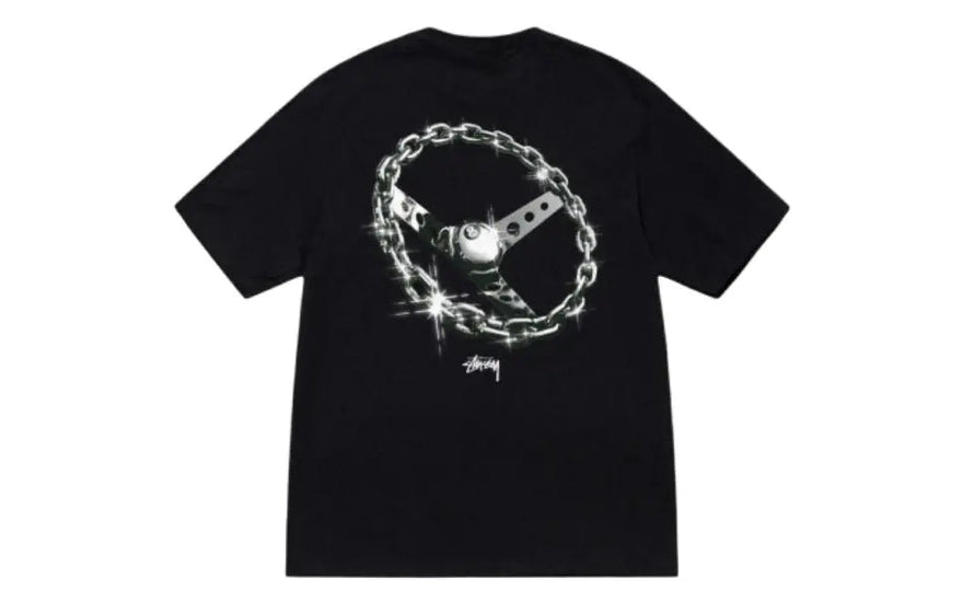 Stussy Kæde-mønstret T-shirt Sort: den sorte t-shirt, der vil løfte dit gadebeklædning