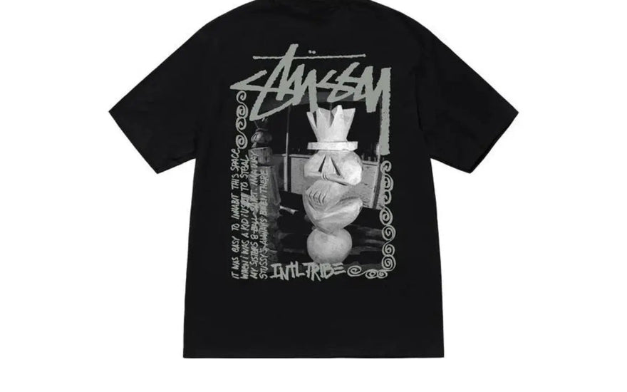 Stussy Landin Tee Black — The essential black streetwear tee