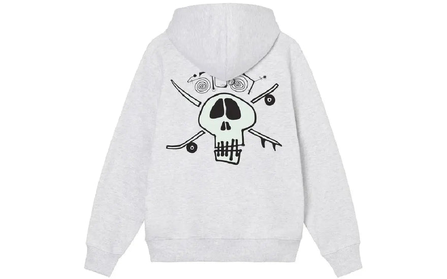 Stussy Surf Skate Skull Hoodie Ash Heather — Sudadera imprescindible para skate y surf