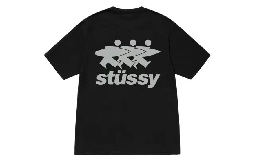Stussy Surfwalk Pigment Barvené Tričko SS24 Černé — Černé pigmentované tričko, které potřebujete