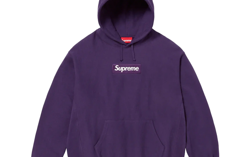 Supreme Box Logo Mikina s kapucí (FW23) - Tmavě fialová: mikina, která definuje tvůj styl