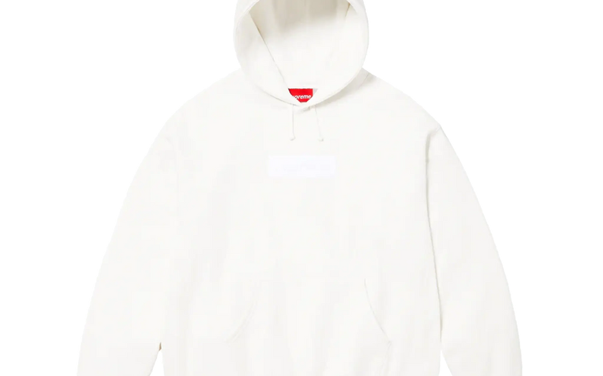 Supreme Box Logo Mikina s kapucí (FW23) - Bílá: Bílá mikina, která definuje tvůj městský styl