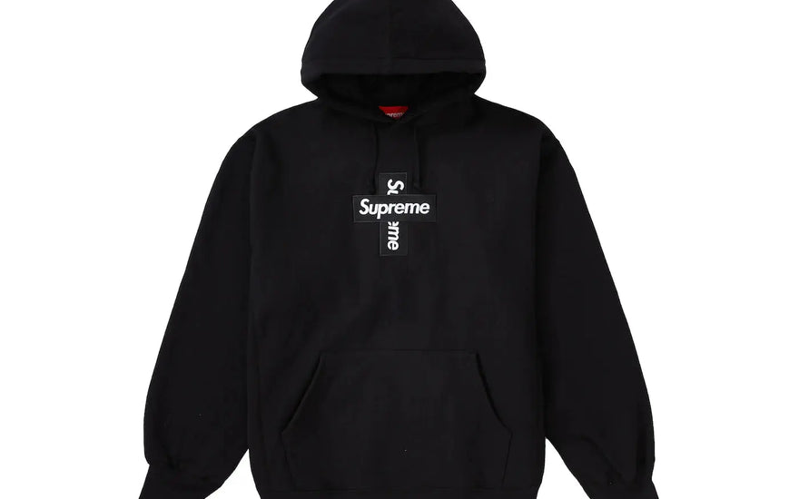 Supreme Cross Box Logo Mikina s kapucí - Černá: Ikonická mikina FW20, kterou potřebujete
