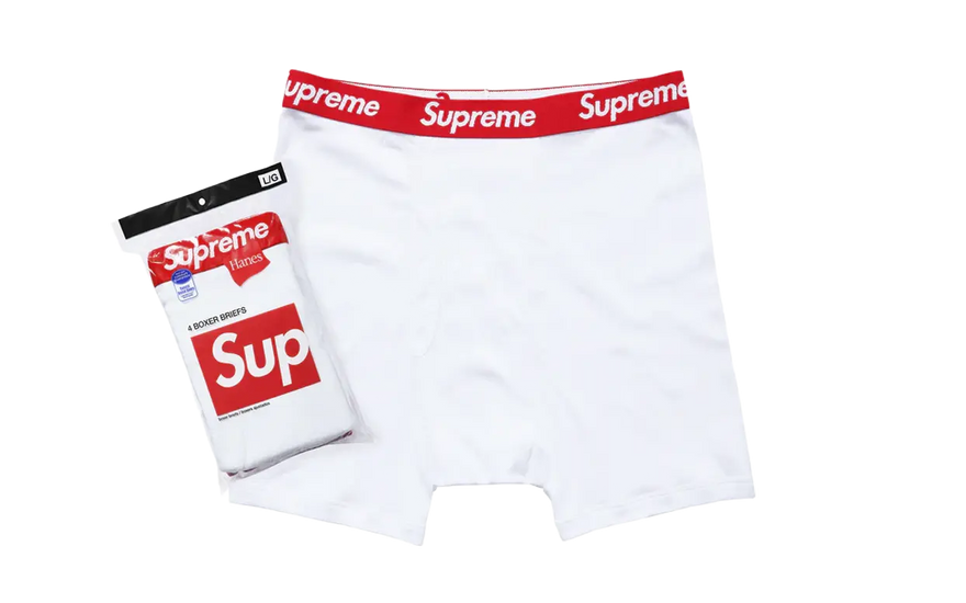 Supreme Hanes Boxer Briefs White (4 Pack): The urban essential you need