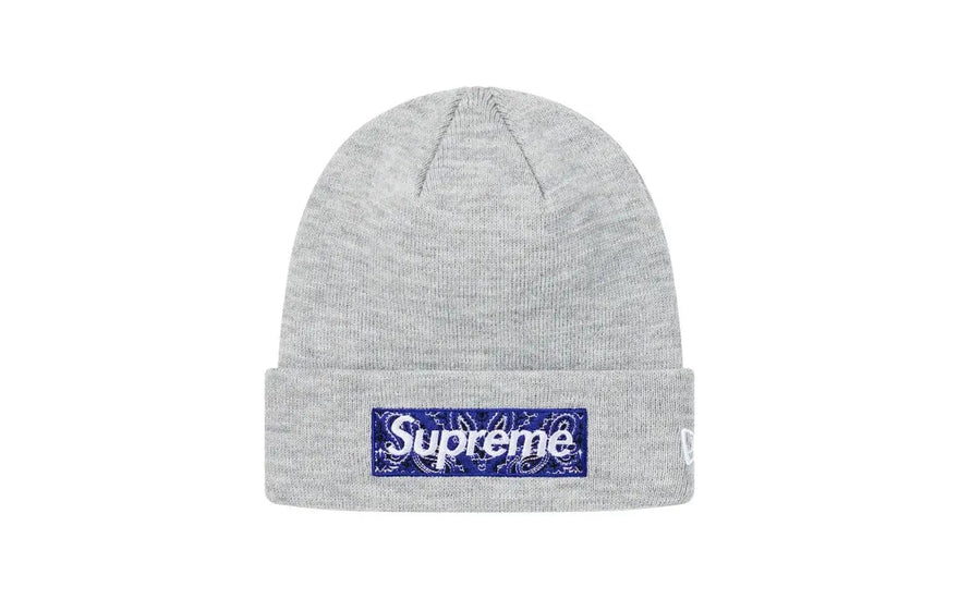 Căciulă Supreme New Era Box Logo (FW19) Gri Cenușiu — Căciula esențială a îmbrăcămintei urbane