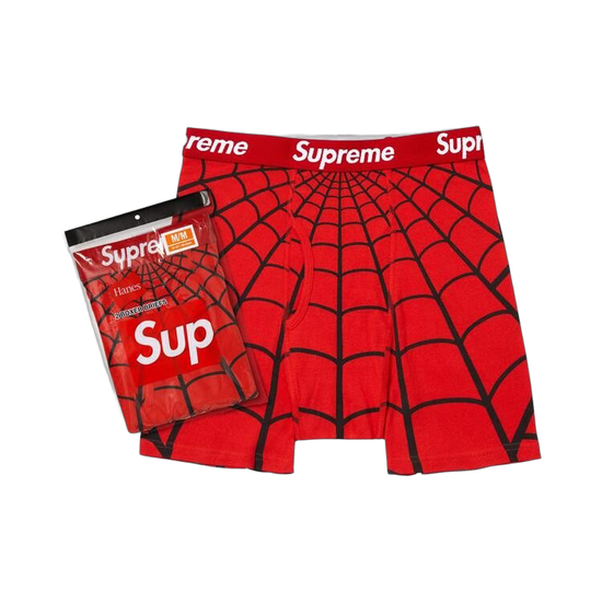 Supreme x Hanes Spider-Man Boxer Briefs (2 Pack) Red: el básico SS26 que se cuela en tu cajón