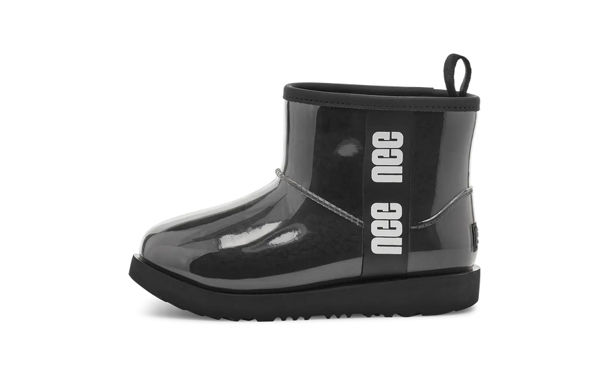 UGG Classic Clear Mini II Boot Black (Kids): the waterproof boot with wool lining for children