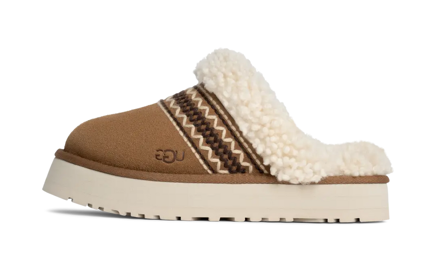 UGG Disquette Atherson Pantoffel Kastanjebruin — Premium leren huissloffen