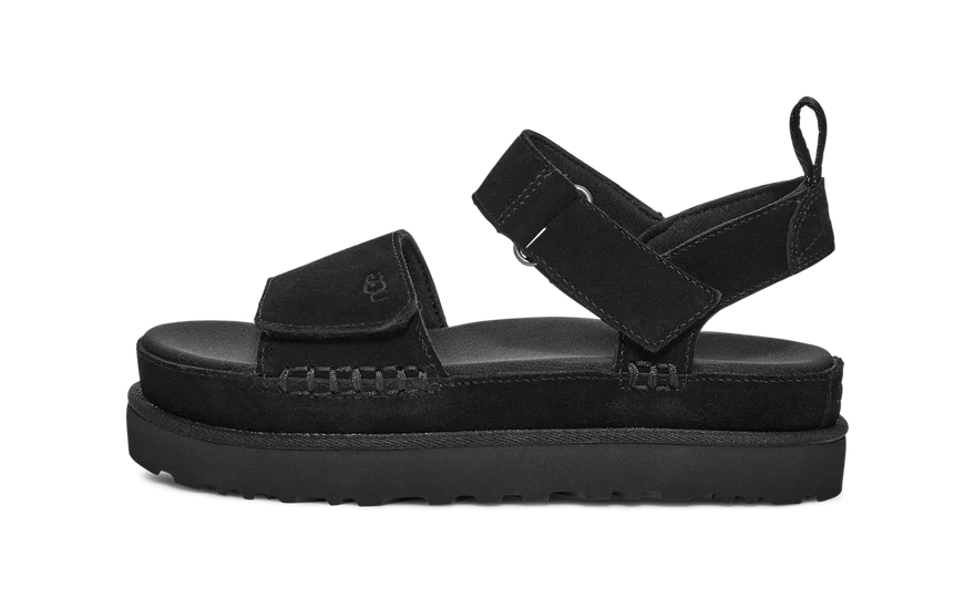 UGG Goldenstar Sandalo con Zeppa Nero: zeppa elegante e confortevole per l'estate