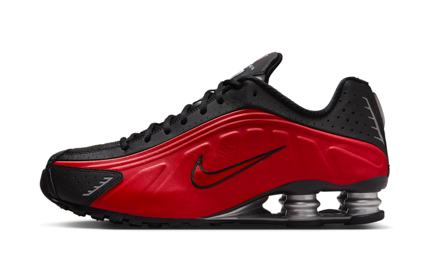 Nike Shox R4 University Red Black Metallic Silver: estilo retro con amortiguación Shox