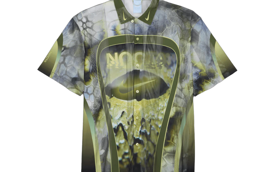 Nike x NOCTA Opal Tito Neeks Camicia con bottoni Pilgrim/Verde Olio/Nero — Camicia urbana indispensabile