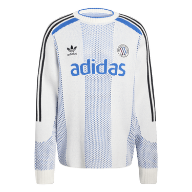 Adidas Blokecore Longsleeve Light Weight Pullover White Blue - KQ5085 - View 1 | Next Step
