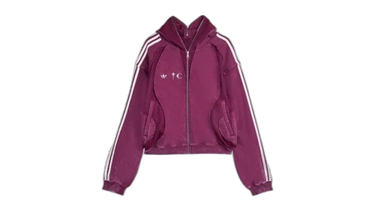 Adidas x Thug Club Teamgeist Hooded Zip Up Maroon - KC2210 - View 1 | Next Step